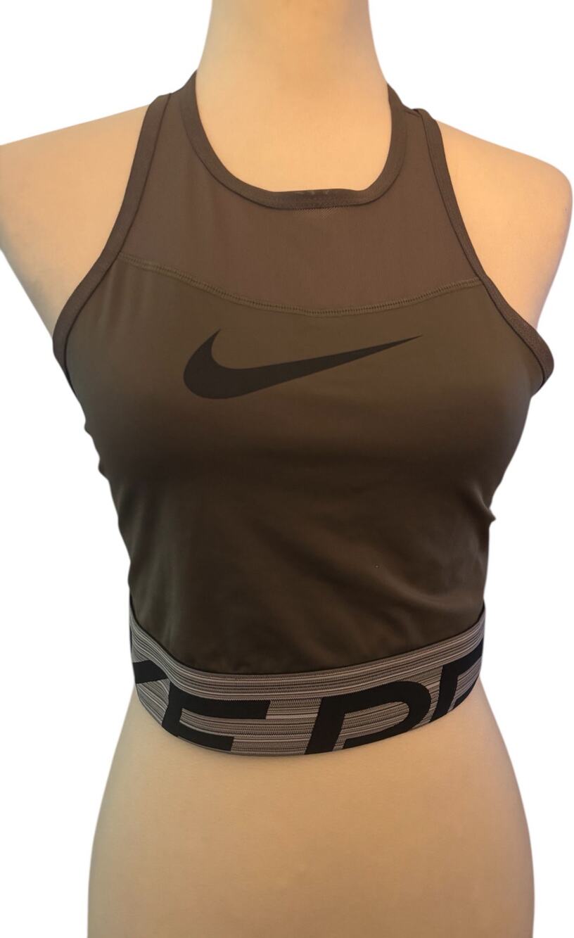 Nike Pro Dri-Fit Army Green Athletic Sports Bra, Size Medium